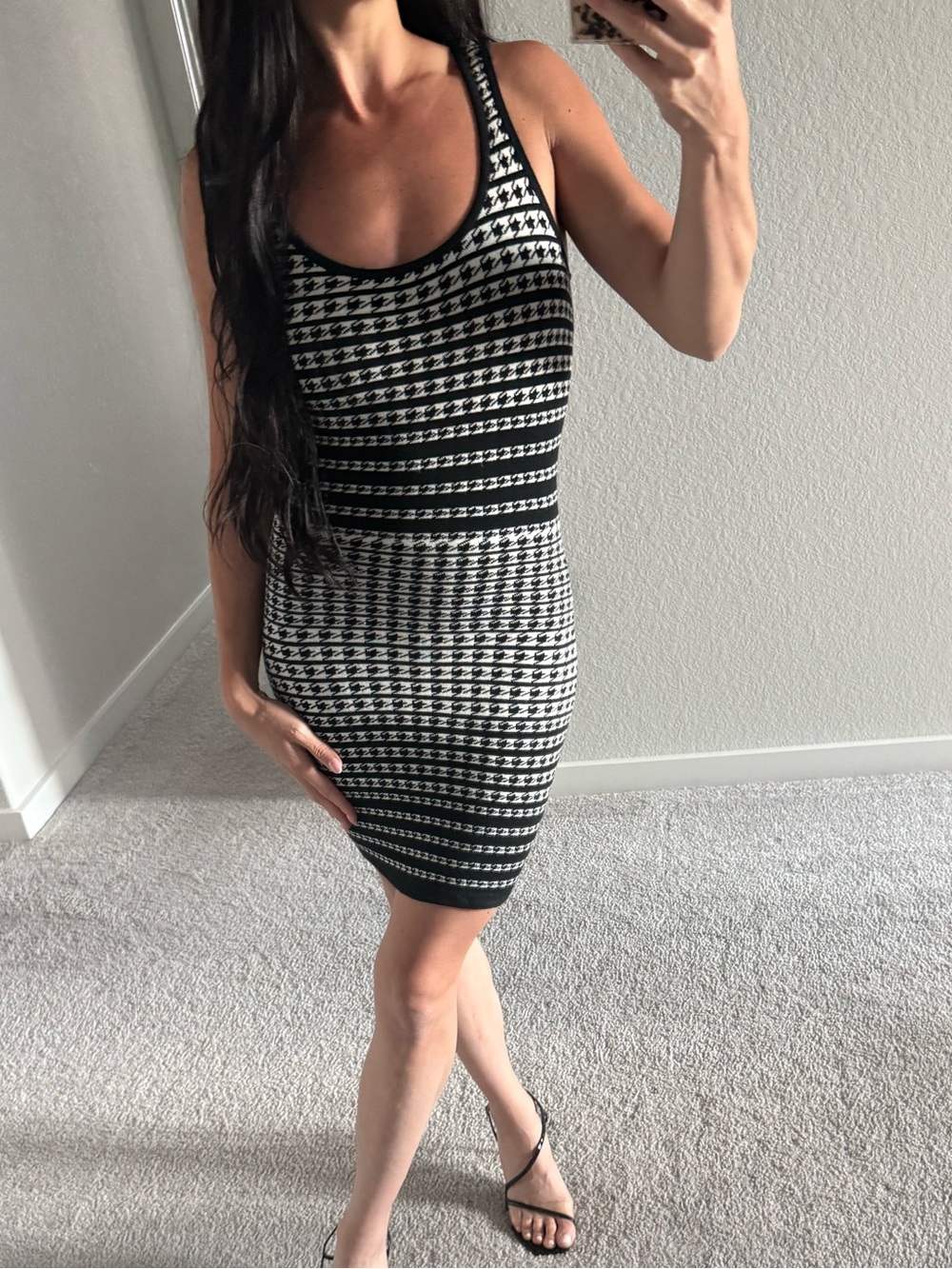 Marciano Tank Dress, Black & White Print, Size Small